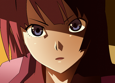 vectors, Bakemonogatari, Senjougahara Hitagi, anime girls, faces, Monogatari series - desktop wallpaper