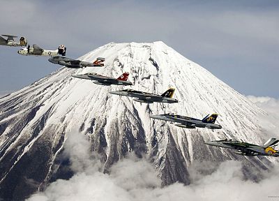 aircraft, war, US Navy, FA-18 Hornet, A-6 Intruder, E-2C Hawkeye, C-2 Greyhound - desktop wallpaper