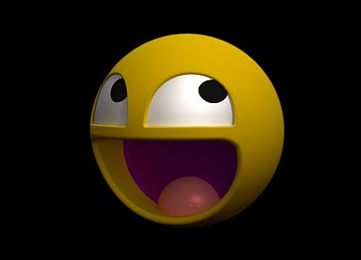 smiley, 3D renders, Awesome Face, black background - related desktop wallpaper