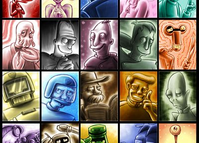 Futurama, collage - desktop wallpaper