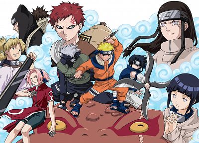 Haruno Sakura, Uchiha Sasuke, Temari, Naruto: Shippuden, Hyuuga Hinata, Hyuuga Neji, Gaara, Uzumaki Naruto, Kakashi Hatake, Kankuro - desktop wallpaper