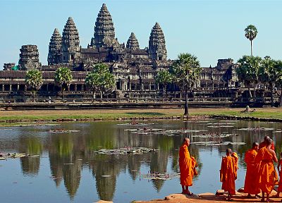 Cambodia, temples, Monks - related desktop wallpaper
