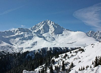 mountains, nature, snow - desktop wallpaper