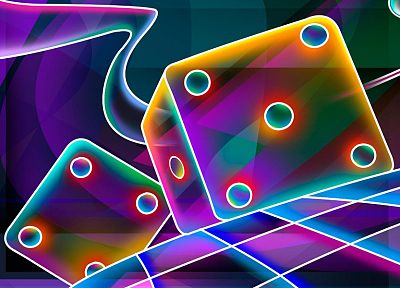 dice, glowing - random desktop wallpaper