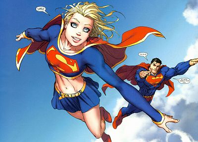 DC Comics, Superman, superheroes, Supergirl - duplicate desktop wallpaper