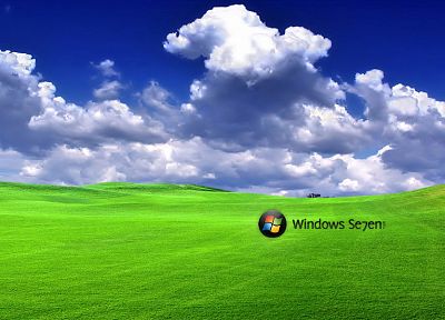 green, clouds, Windows 7 - random desktop wallpaper