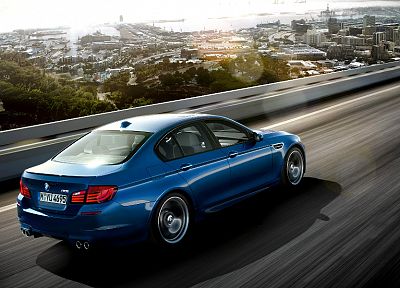 BMW, cityscapes, roads, blue cars - random desktop wallpaper