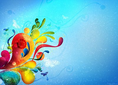 abstract, blue, multicolor, design - desktop wallpaper