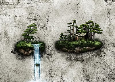 abstract, fantasy art, islands, artwork, floating islands - random desktop wallpaper