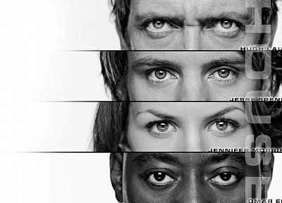 eyes, Jennifer Morrison, grayscale, Hugh Laurie, Gregory House, Omar Epps, Jesse Spencer - related desktop wallpaper