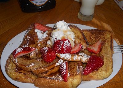 food, toast, strawberries, French, french toast - related desktop wallpaper