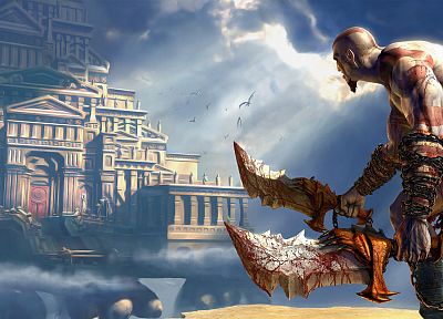 video games, Kratos, God of War, At the Gates - desktop wallpaper