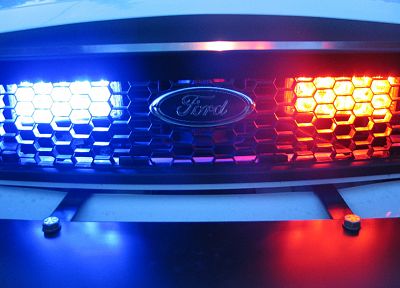 cars, Ford, police, police cars, blue light, red light - random desktop wallpaper