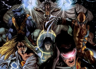 X-Men, Wolverine, armor, Marvel Comics, Emma Frost, Cyclops, astonishing x-men, Storm (comics character), Hank McCoy (Beast) - random desktop wallpaper