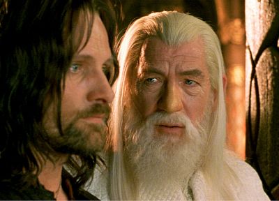 Gandalf, The Lord of the Rings, Aragorn, Viggo Mortensen, Ian Mckellen, The Return of the King - random desktop wallpaper