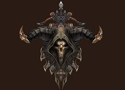skulls, horns, Demon Hunter, Diablo III, crossbows - related desktop wallpaper