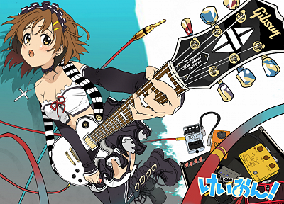 K-ON!, Hirasawa Yui, guitars - desktop wallpaper