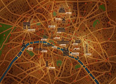 Paris, maps - related desktop wallpaper