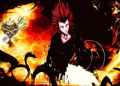 fire, gamers, Axel, Kingdom Hearts II - desktop wallpaper