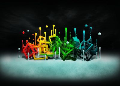 abstract, multicolor, liquid, cubes - random desktop wallpaper