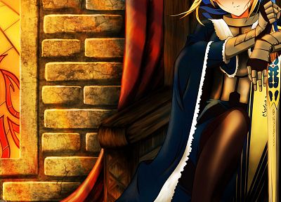 Fate/Stay Night, weapons, Saber, anime girls, swords, Fate series - random desktop wallpaper