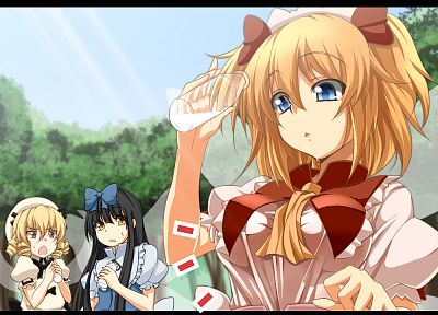 video games, Touhou, fairies, Star Sapphire, Sunny Milk, Luna Child - random desktop wallpaper