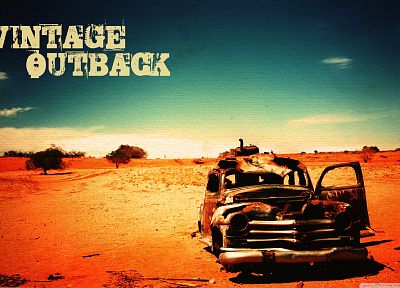vintage, cars, deserts - desktop wallpaper