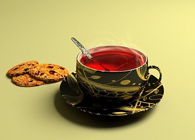 tea, cookies - random desktop wallpaper