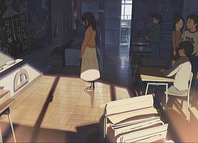 school, classroom, Makoto Shinkai, 5 Centimeters Per Second - related desktop wallpaper
