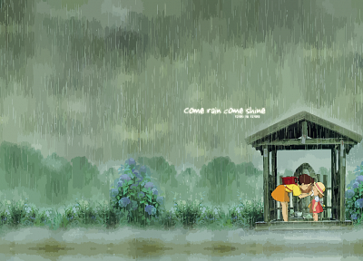 rain, My Neighbour Totoro, satsuki, mei, children - desktop wallpaper
