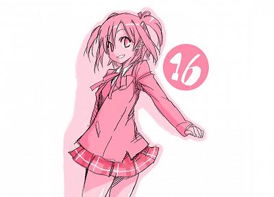 Mahou Sensei Negima, school uniforms, simple background, anime girls, Sasaki Makie - desktop wallpaper