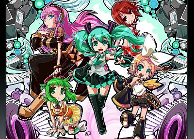 Vocaloid, Hatsune Miku, Megurine Luka, Kagamine Rin, Megpoid Gumi, Meiko, detached sleeves - related desktop wallpaper