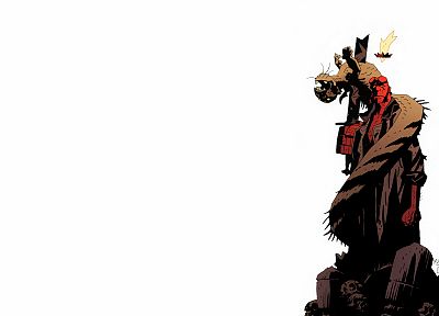 comics, Hellboy, simple background - random desktop wallpaper