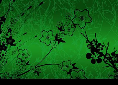 green, flowers - duplicate desktop wallpaper