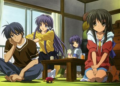 Clannad, Ibuki Fuko, Fujibayashi Kyou, Fujibayashi Ryou, Okazaki Tomoya - related desktop wallpaper