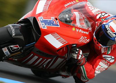 Ducati, vehicles, Moto GP, motorbikes, Casey Stoner - duplicate desktop wallpaper