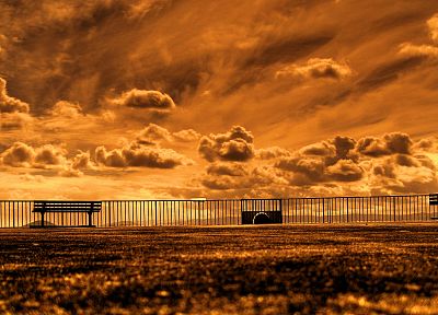 clouds, orange, skyscapes - desktop wallpaper