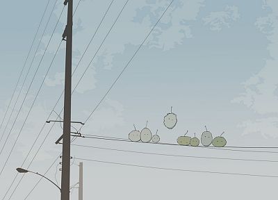 power lines, Dennou Coil - random desktop wallpaper