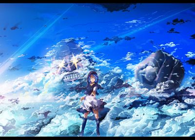 blue, clouds, Touhou, anime, skyscapes, Kumoi Ichirin, Unzan - random desktop wallpaper