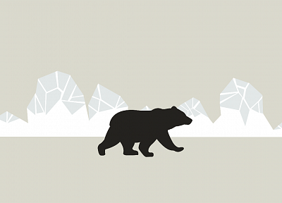 winter, bears, simplistic - desktop wallpaper