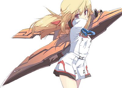 blondes, Infinite Stratos, Dunois Charlotte, simple background, anime girls - related desktop wallpaper