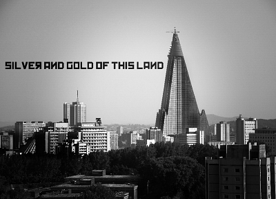 cityscapes, buildings, North Korea, monochrome, Pyongyang - desktop wallpaper