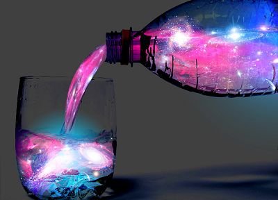 water, bottles, photo manipulation - random desktop wallpaper