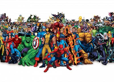 Iron Man, Venom, Spider-Man, Captain America, Fantastic Four, Wolverine, Daredevil, Marvel Comics, Dr. Doom, Cyclops, Black Cat (Comics) - duplicate desktop wallpaper