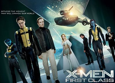 Mystique, Magneto, Kevin Bacon, movie posters, Emma Frost, James McAvoy, X-Men: First Class, Michael Fassbender, Charles Xavier, Hank McCoy (Beast) - random desktop wallpaper
