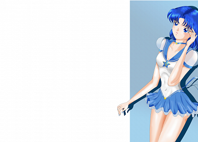 Sailor Mercury, anime, simple background, sailor uniforms, Bishoujo Senshi Sailor Moon - desktop wallpaper