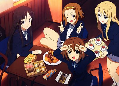 K-ON!, Hirasawa Yui, Akiyama Mio, Tainaka Ritsu, Kotobuki Tsumugi, anime girls - random desktop wallpaper