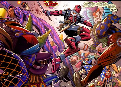 clowns, Deadpool Wade Wilson, Marvel Comics - desktop wallpaper