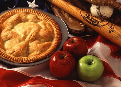 baseball, pie, American Flag, apples, baseball bats, apple pie - desktop wallpaper