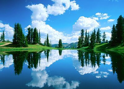 green, water, blue, clouds, skyscapes - desktop wallpaper